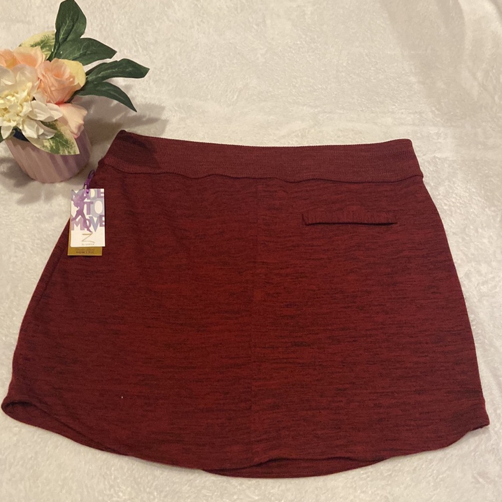 NWT Z BY ZOBHA Size XL Skort Wine Space Dye Elastic Waist Pull On Tie Waist - Picture 7 of 14